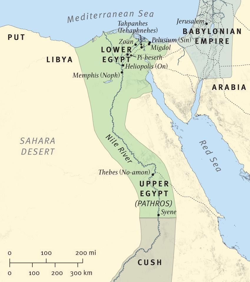 mapa biblické Etiopie