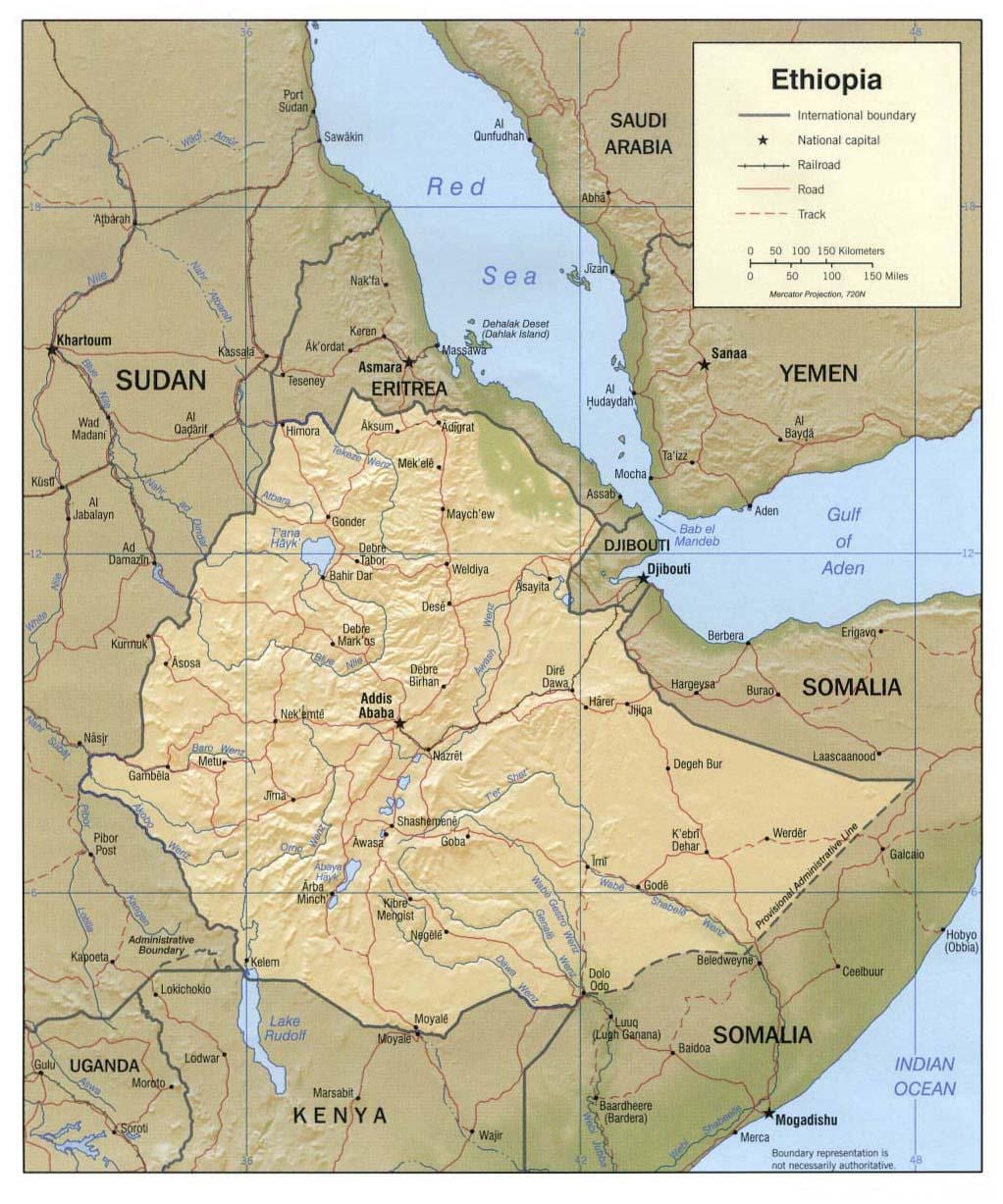 mapa Etiopie mapa 1980