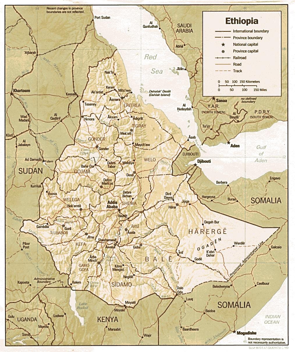 mapa Etiopie mapa stará