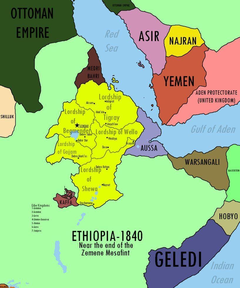 mapa Etiopské říše