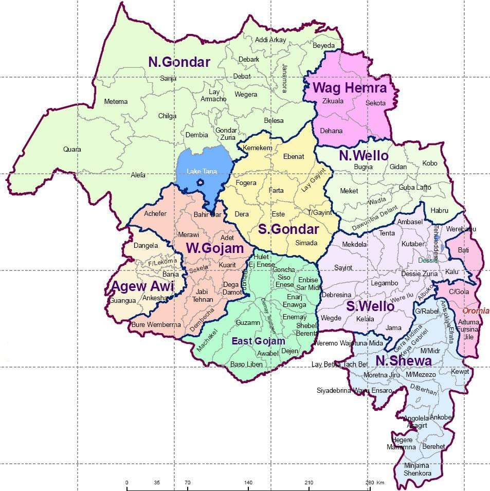 Gondar etiopie mapě
