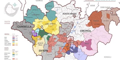 Mapa Etiopie káva