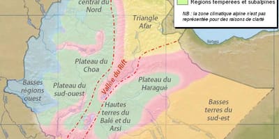 Mapa Etiopie klimatu