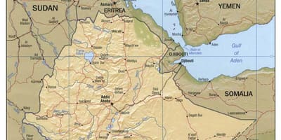 Mapa Etiopie mapa 1980