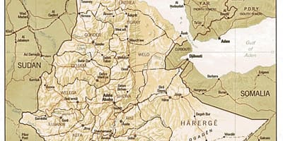 Mapa Etiopie mapa stará