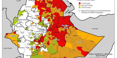 Mapa Etiopie sucho