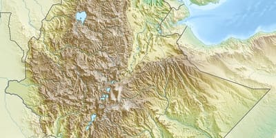 Mapa Etiopských horách