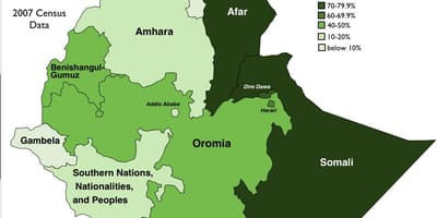 Mapa Etiopské kmeny