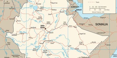 Mapa Etiopské obrázek mapy