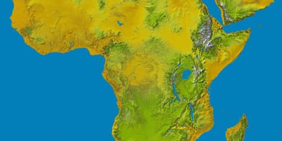Mapa Etiopské vysočiny na světě