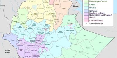 Nové Etiopie mapě