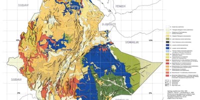 Mapa geologické mapy Etiopie