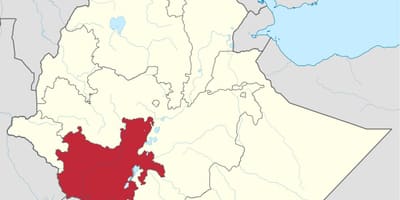 Mapa jižní Etiopii