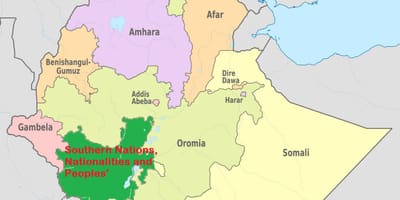 Mapa snnpr, Etiopie