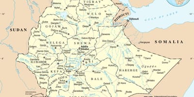 Politická mapa Etiopie