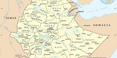 Politická mapa Etiopie
